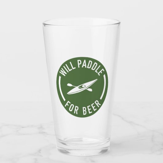 Will Paddle for beer Glas (Voorkant)