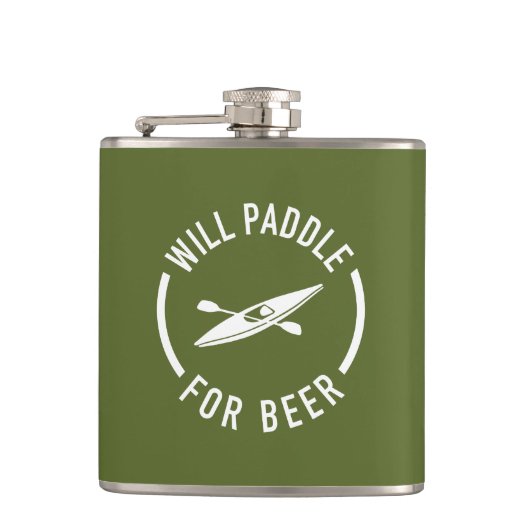 Will Paddle for beer Heupfles (Voorkant)