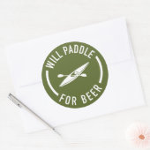 Will Paddle for beer Ronde Sticker (Envelop)