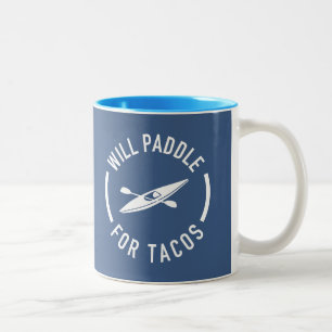 Will Paddle for Tacos Tweekleurige Koffiemok