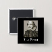 Will Power Vierkante Button 5,1 Cm (Voorkant /achterkant)