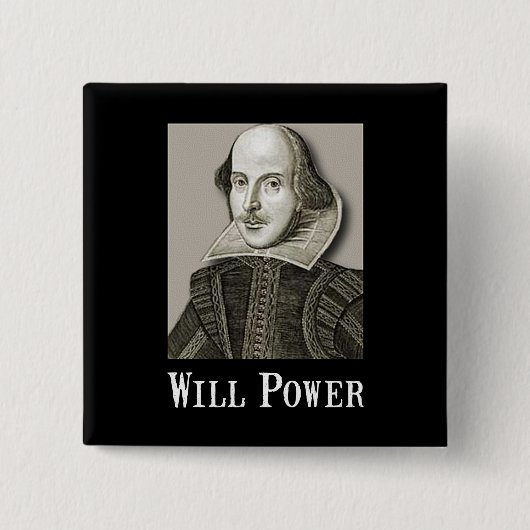 Will Power Vierkante Button 5,1 Cm (Voorkant)