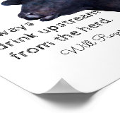 Will Rogers beroemd citeert poster met zwarte koe (Hoek)