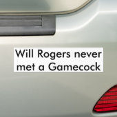 Will Rogers Bumpersticker (Op auto)