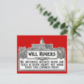 Will Rogers Citaat over Dood en Belastingen Briefkaart (Staand voorkant)