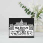 Will Rogers citeert over de efficiëntie van de ove Briefkaart (Staand voorkant)