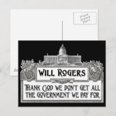 Will Rogers citeert over de efficiëntie van de ove Briefkaart (Voorkant / Achterkant)