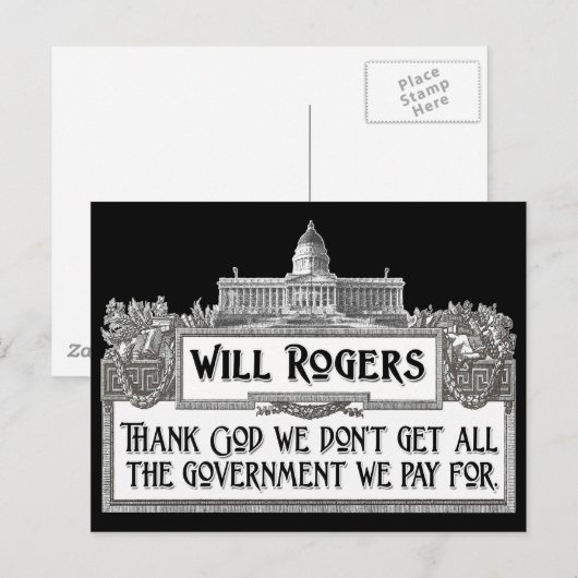 Will Rogers citeert over de efficiëntie van de ove Briefkaart (Voorkant / Achterkant)