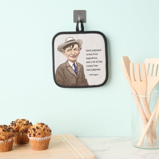 Will Rogers citeert Pot Holders Pannenlap (Insitu(Ophanging))
