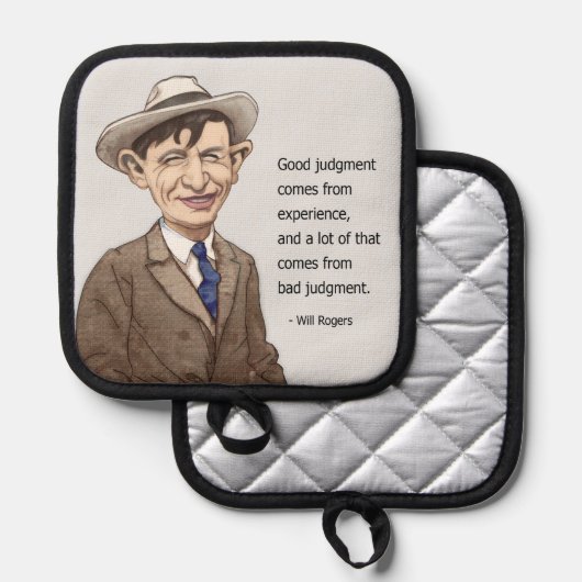 Will Rogers citeert Pot Holders Pannenlap (Voorkant / Achterkant)