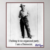 "Will Rogers - Democraat" Poster (Voorkant)