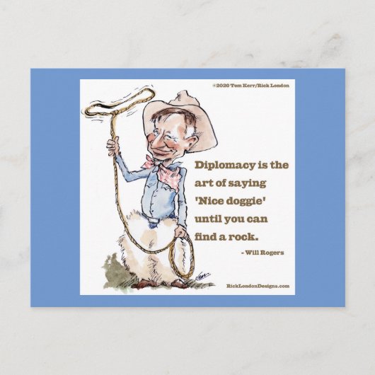 Will Rogers & Quote Ansichtkaart Briefkaart (Voorkant)