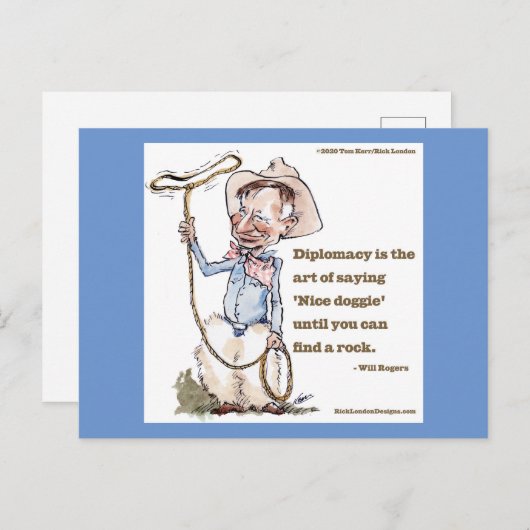 Will Rogers & Quote Briefkaart (Voorkant / Achterkant)