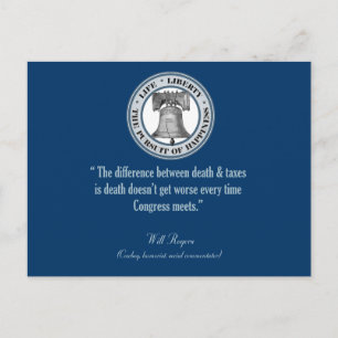 Will Rogers Quote (Dood & Belastingen) Briefkaart