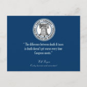 Will Rogers Quote (Dood & Belastingen) Briefkaart (Voorkant)