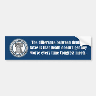 Will Rogers Quote (Dood & Belastingen) Bumpersticker