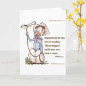 Will Rogers & Quote Kaart (Gele Bloem)