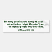 Will Rogers voor Stuff Bumpersticker (Voorkant)