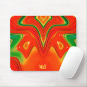 WILL ~ Rood groen en geel ontwerp Muismat (Met muis)