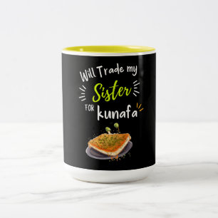 Will ruilt mijn zuster voor Kunafa Funny Meme Tweekleurige Koffiemok