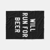 Will Run For Beer Funny Motivational Running Tee  Fleece Deken (Voorkant (Horizontaal))