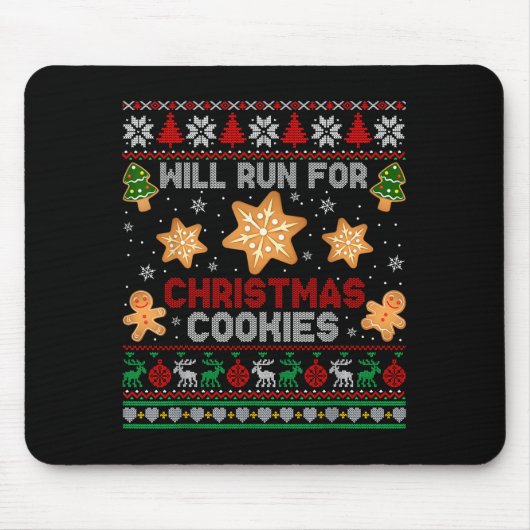 Will Run For Christmas Cookies Gingerbread Lover U Muismat (Voorkant)