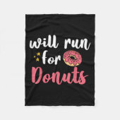 Will Run For Donuts - Motivation Fitness Life Fleece Deken (Voorkant)