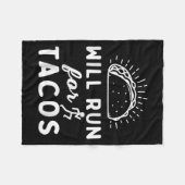Will Run For Tacos - Motivation Fitness Life  Fleece Deken (Voorkant (Horizontaal))