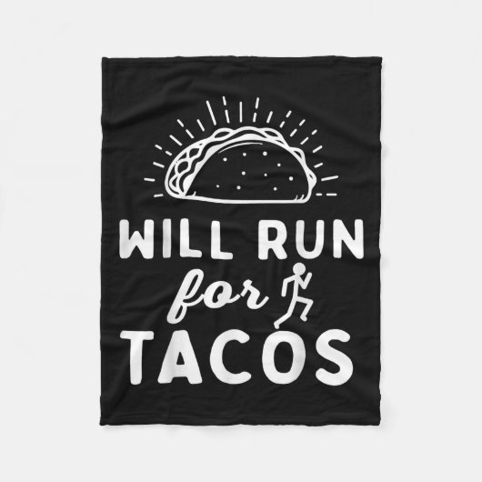Will Run For Tacos - Motivation Fitness Life  Fleece Deken (Voorkant)