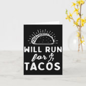 Will Run For Tacos - Motivation Fitness Life  Kaart (Gele Bloem)