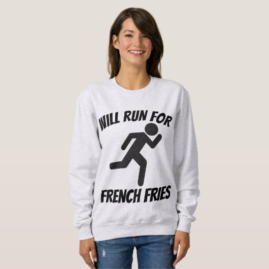WILL RUN VOOR FRIET, Grappige T-shirts (Voorkant volledig)