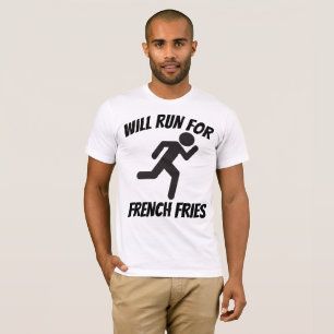 WILL RUN VOOR FRIET, Grappige T-shirts