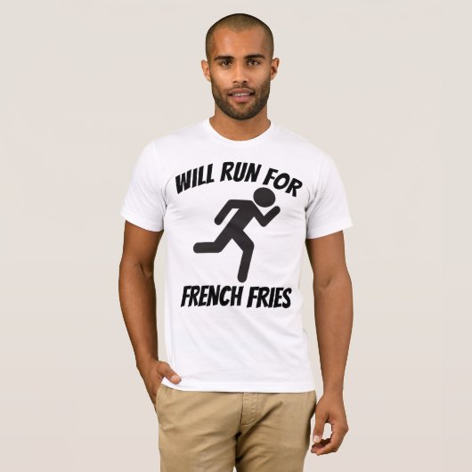 WILL RUN VOOR FRIET, Grappige T-shirts (Voorkant volledig)