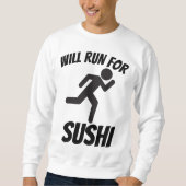 WILL RUN VOOR SUSHI, Grappige T-shirts (Voorkant)