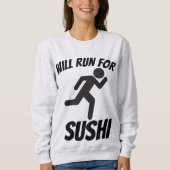 WILL RUN VOOR SUSHI, Grappige T-shirts (Voorkant)