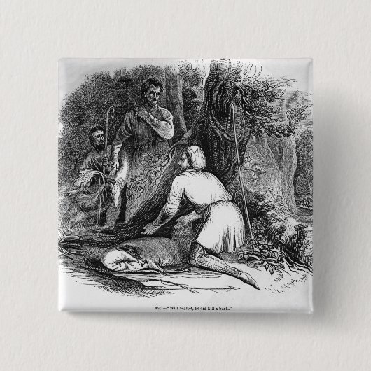 Will Scarlet doodt een Buck Vierkante Button 5,1 Cm (Voorkant)