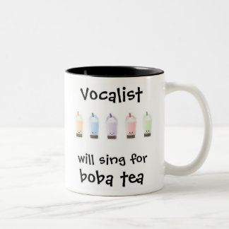 Will Sing for Boba Tea Tweekleurige Koffiemok