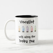 Will Sing for Boba Tea Tweekleurige Koffiemok (Links)