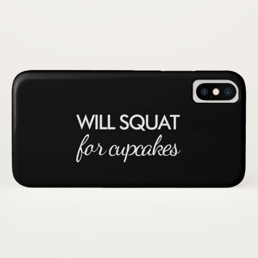 Will Squat for Cupcakes iPhone Case (Achterkant (horizontaal))