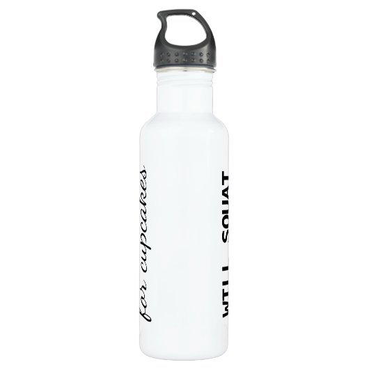 Will Squat for Cupcakes Water Bottle Waterfles (Achterkant)