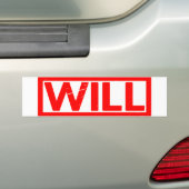 Will Stamp Bumpersticker (Op auto)