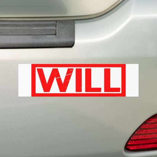Will Stamp Bumpersticker (Op auto)