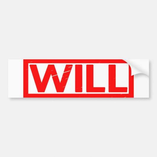 Will Stamp Bumpersticker (Voorkant)