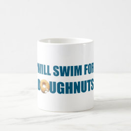 Will Swim voor Doughnuts, grappig cadeau Koffiemok