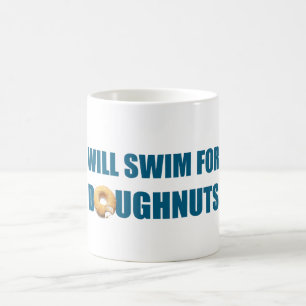 Will Swim voor Doughnuts, grappig cadeau Koffiemok