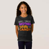 Will Trade Brother for Snoep Funny Halloween T-shirt (Voorkant volledig)