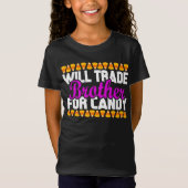 Will Trade Brother for Snoep Funny Halloween T-shirt (Voorkant)