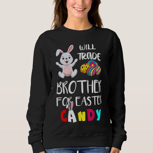 Will Trade Brother voor Pasen Snoep Easter Egg Bu Trui (Voorkant)
