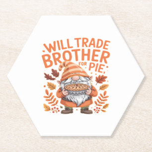 Will Trade Brother voor taart kabouters Thanksgivi Kartonnen Onderzetters