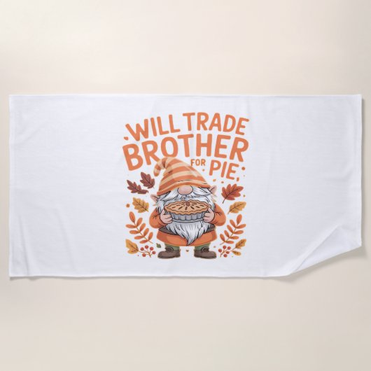 Will Trade Brother voor taart kabouters Thanksgivi Strandlaken (Voorkant)